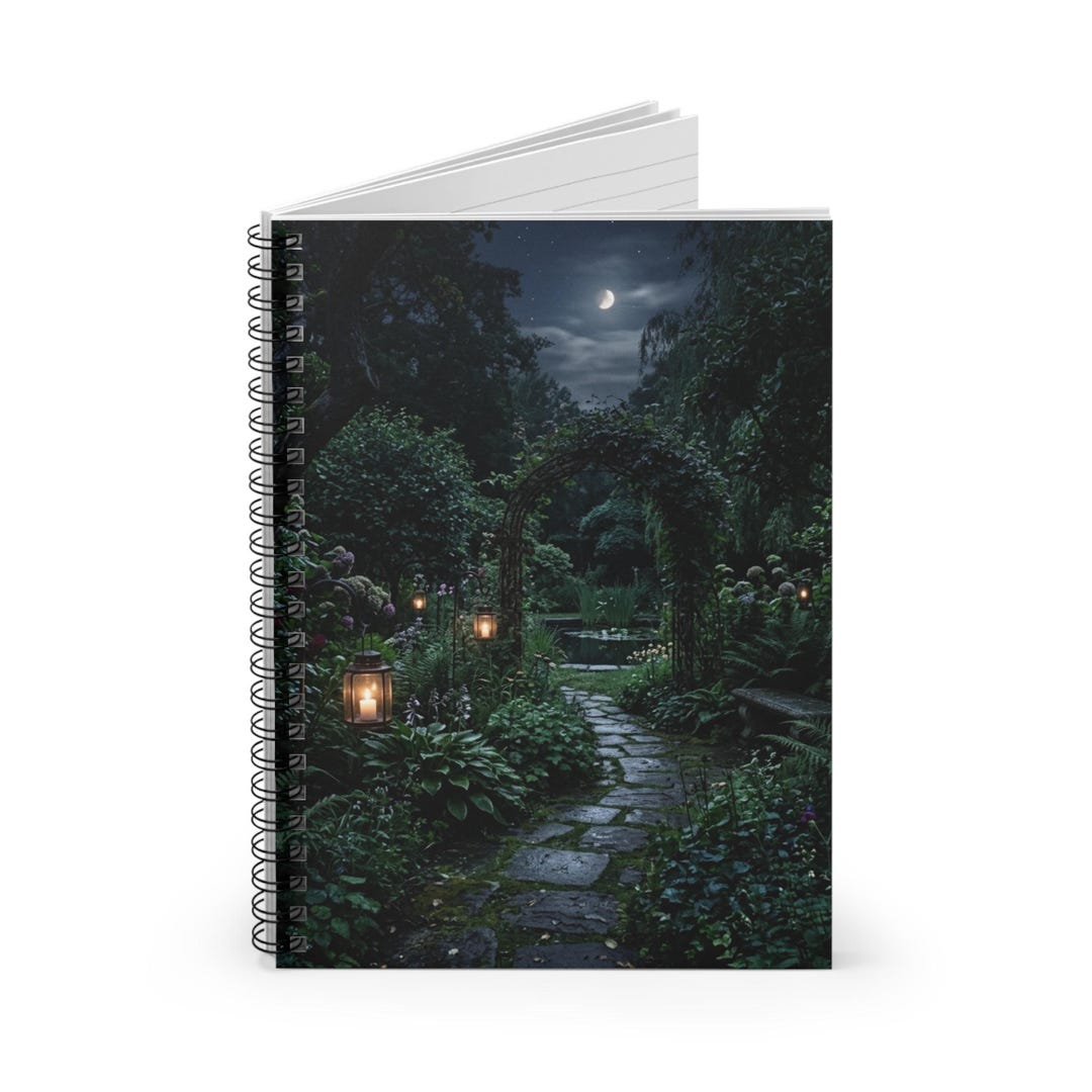 Moonlit Secret Garden Spiral Notebook | Ruled Journal - Etsy