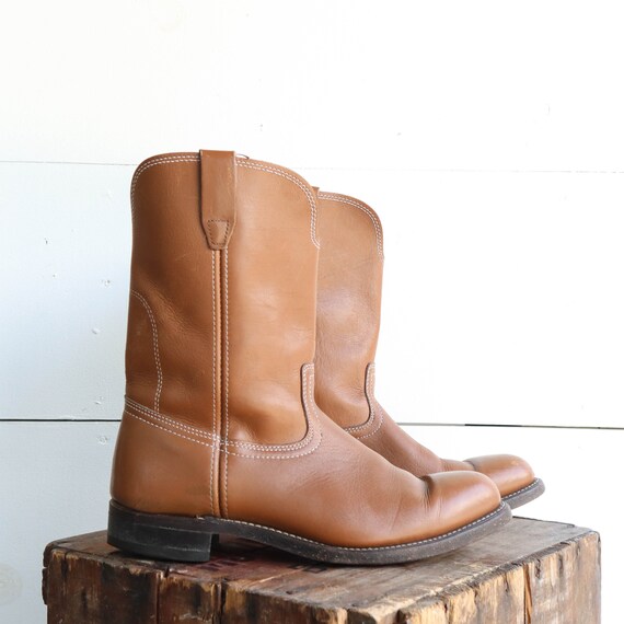 men's pull on leather work boots