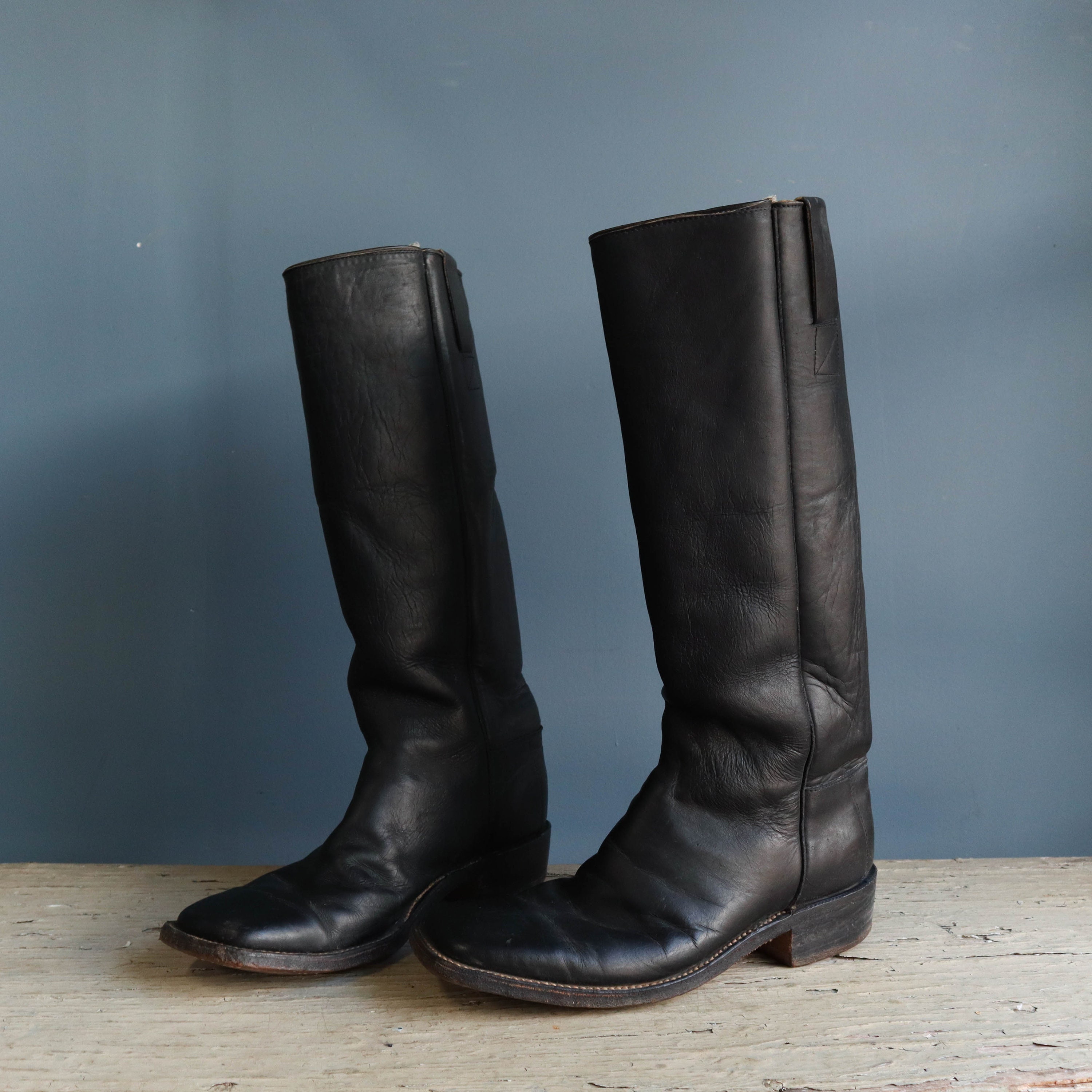 canvas and leather riding boots