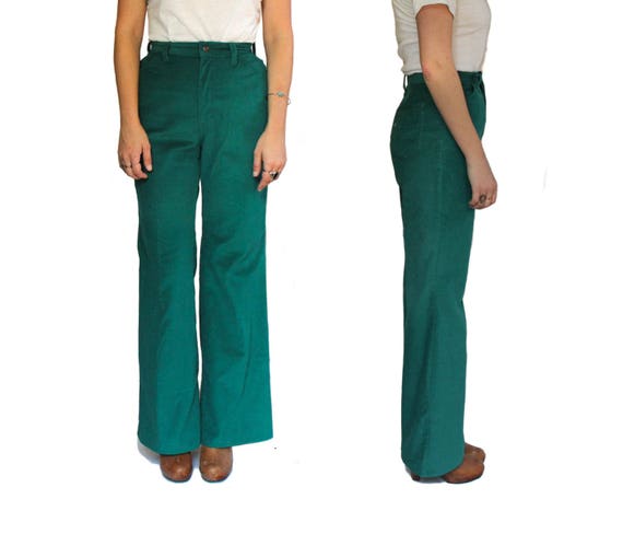 green corduroy bell bottoms