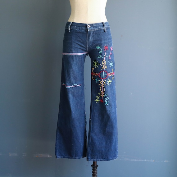 Vintage 1960s Women's Jeans | 1960s Hand Embroider