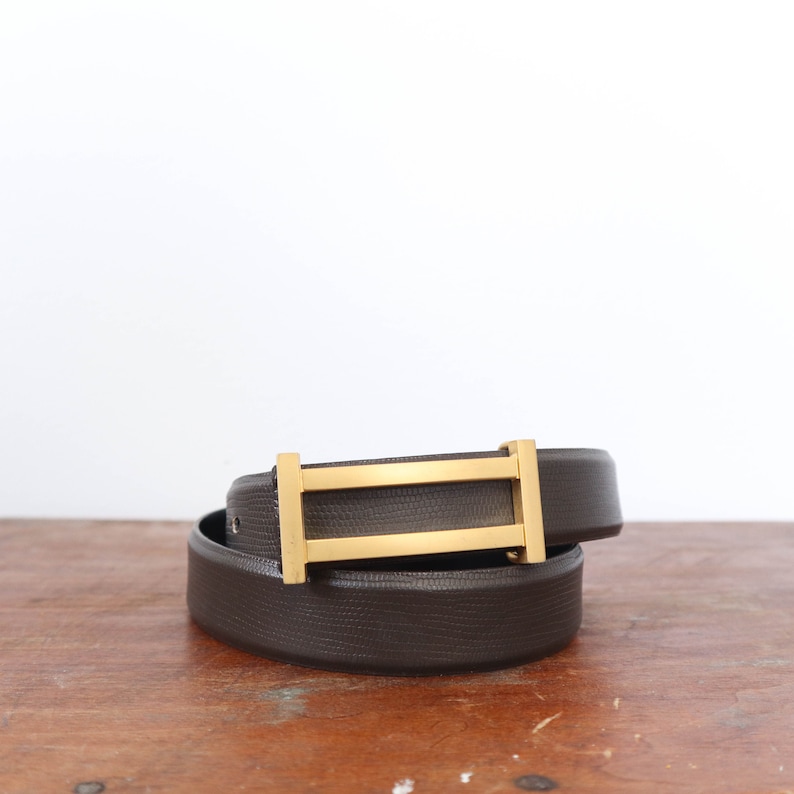 CARLISLE Lizard Texture Leather Belt