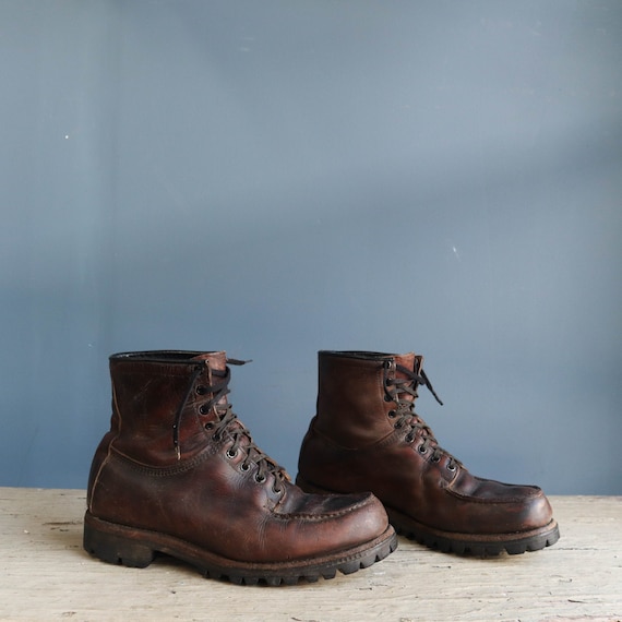 vintage leather work boots
