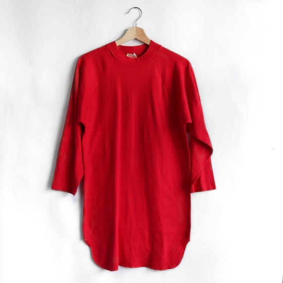 Hanes Sport 1960’s Red Mock Neck Knit Shirt