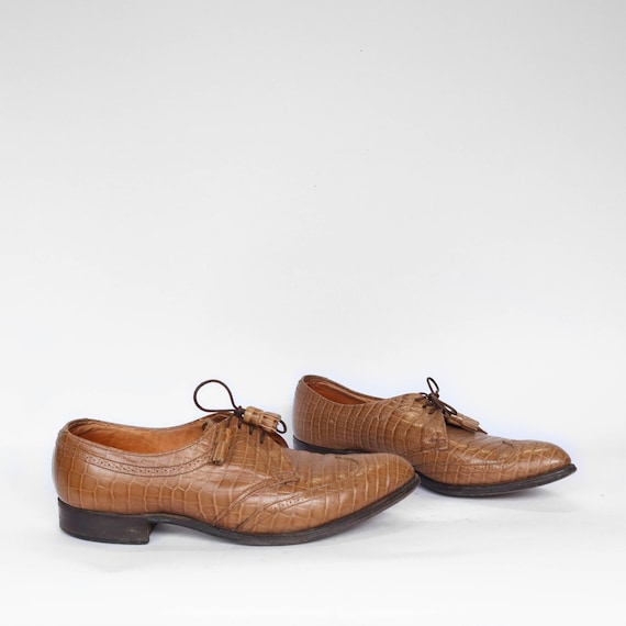 Vintage Men's Mock Croc Oxford Shoe | Vintage Leat