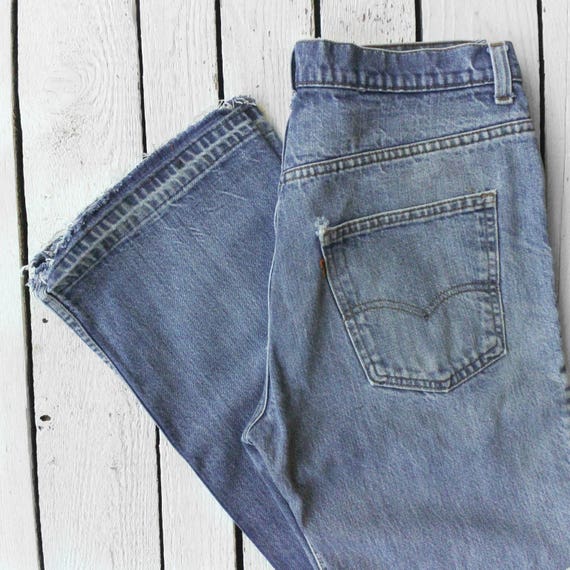1970’s Orange Tab Levi’s 646 Bell Bottoms Unhemmed