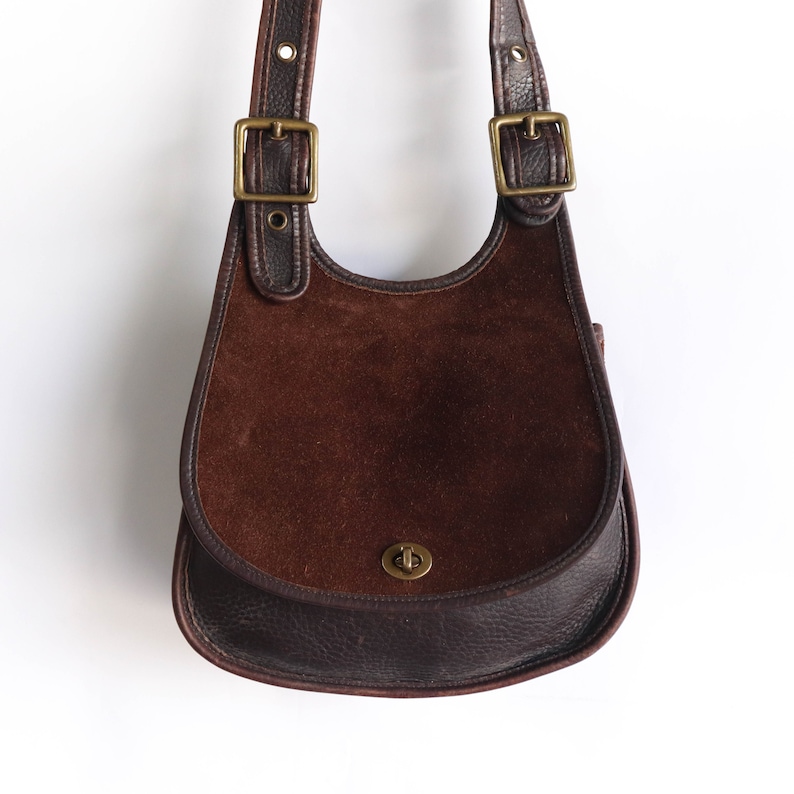 Vintage Coach Berkeley Saddle Bag in Brown Leather Suede 9014 Etsy