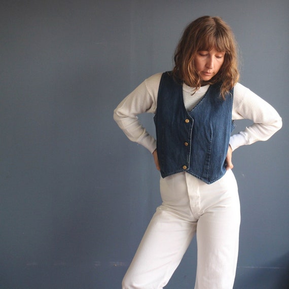 1950’s Handmade Denim Vest with Anchor Buttons
