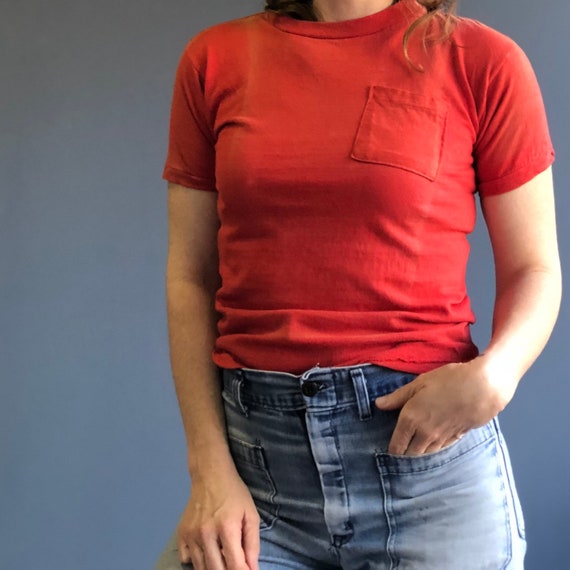 SML | Sun Faded Red Pocket T Shirt