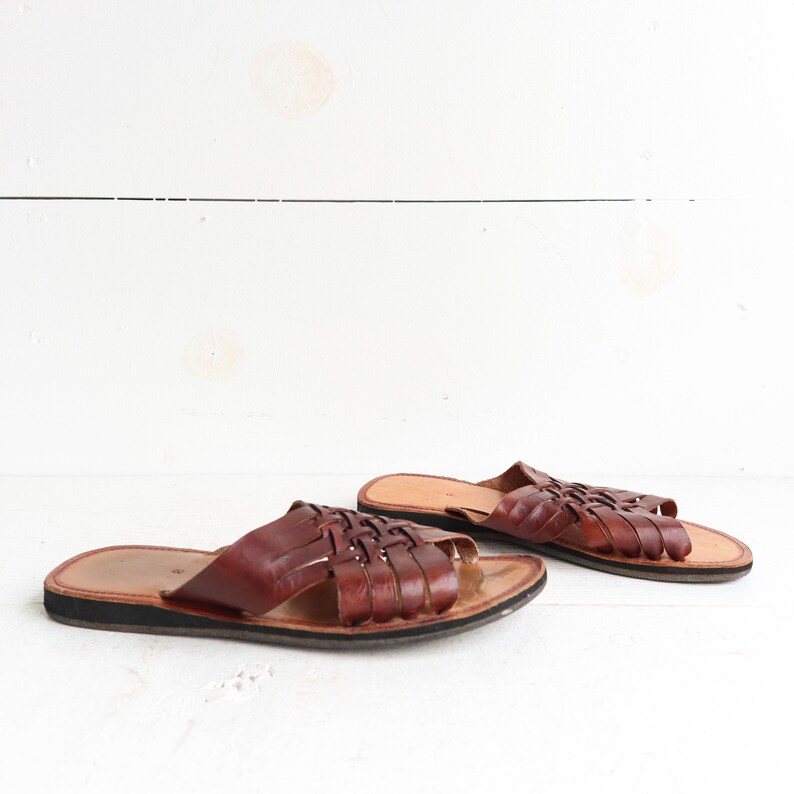 mens woven leather sandals