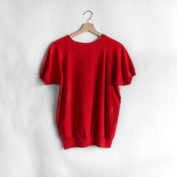 Red Short Sleeve Raglan Blank Sweatshirt