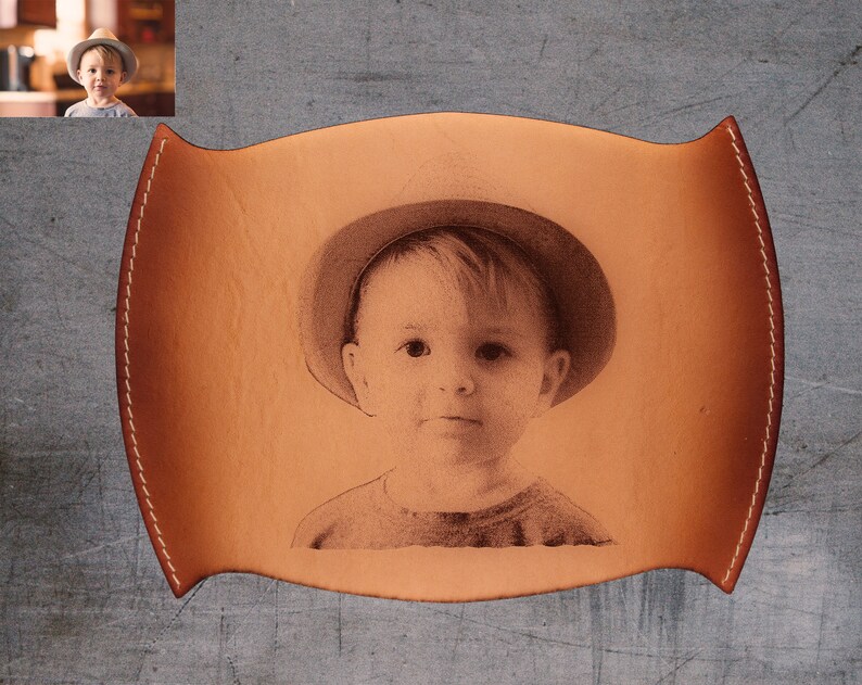 Photo in Leather Photo Engraving Leather Canvas Vintage Etsy