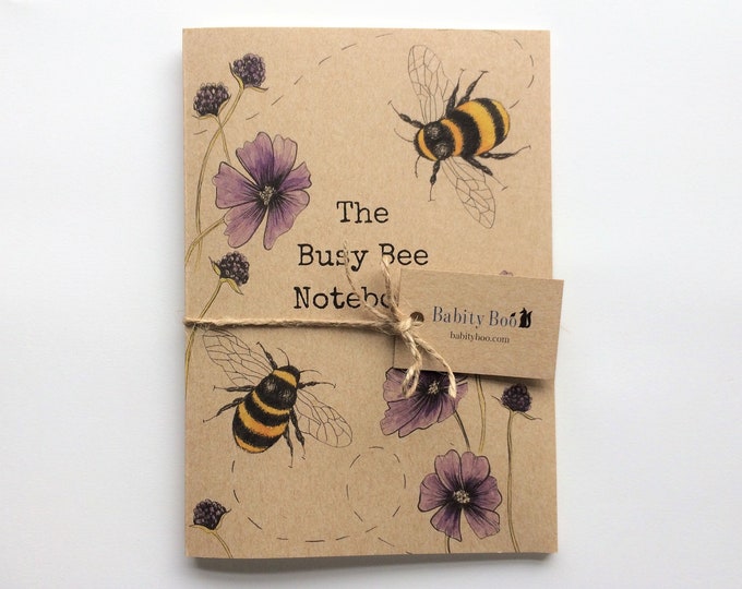 The Busy Bee Notebook Eco Jotter Journal Sketch Book Etsy