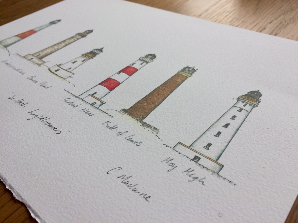 Lighthouse Print 'scottish Lighthouses' Fine Art - Etsy