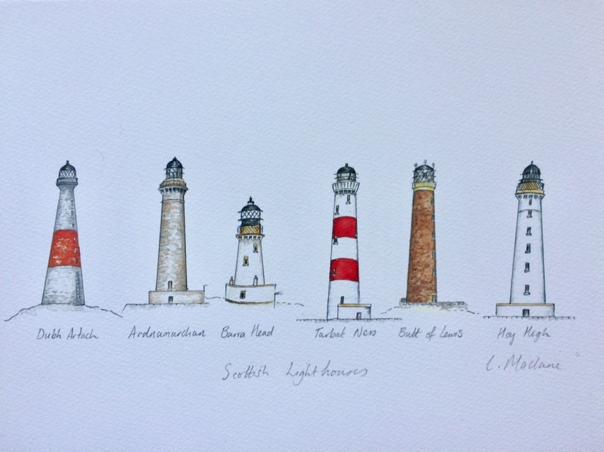 Lighthouse Print 'scottish Lighthouses' Fine Art - Etsy