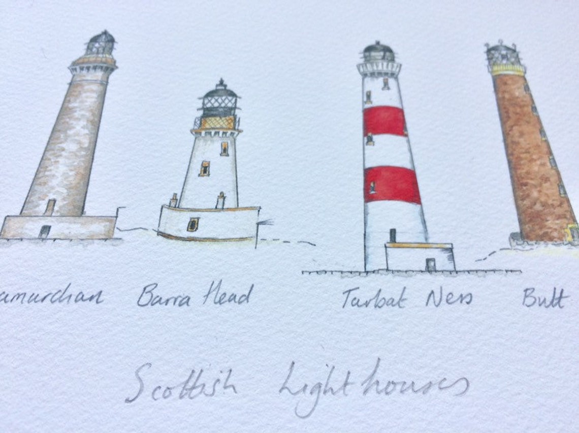 Lighthouse Print 'scottish Lighthouses' Fine Art - Etsy