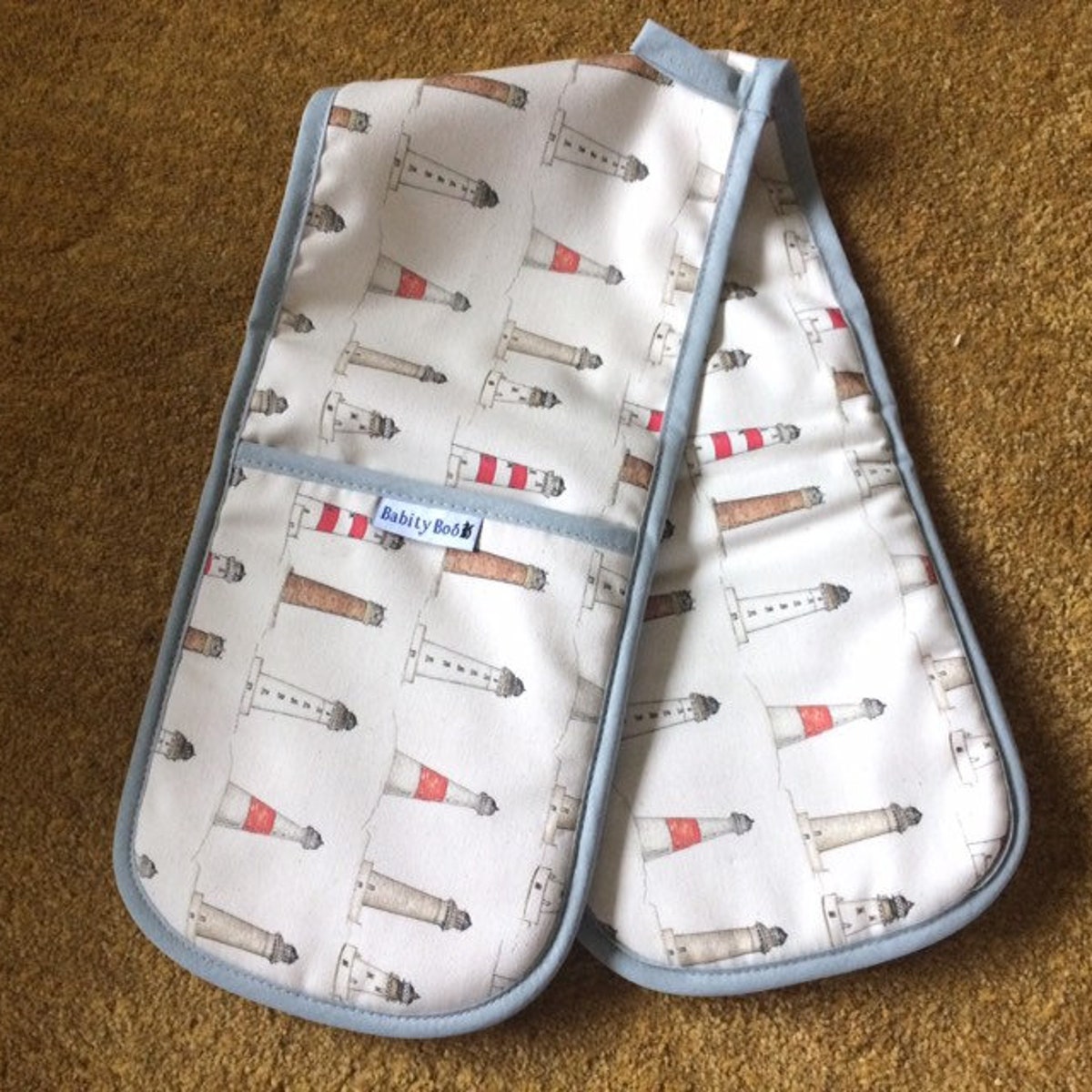 Double Oven Gloves, Scottish Lighthouses Design, Kitchen Decor - Etsy