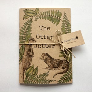 Otter notebook A5 | the otter jotter | eco jotter, recycled | spirit animal | scottish gift | sketch pad | animal art | nature lover