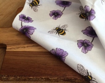 Bee Tea Towel | Cotton Tea Towel | stocking filler | save the bees | rustic kitchen | country kitchen