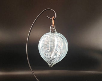 Hand Blown Glass Heart for Mother's Day- Opal White - Glass Art - Sun Catcher