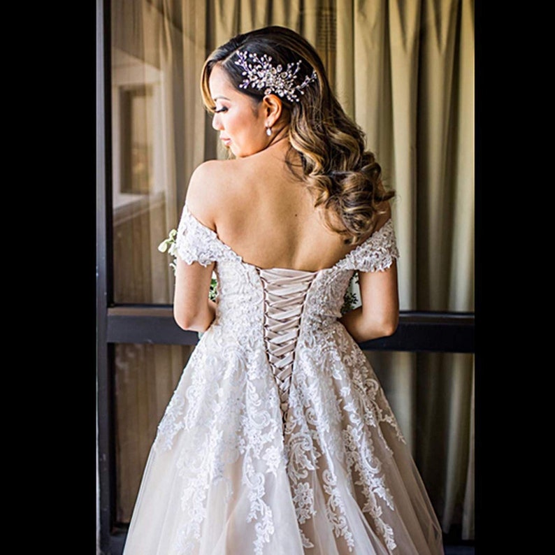 Bridal Hair Pin Wedding Crystal Rhinestone Hair Comb Boho Wedding Hair Accessories Pearl Silver Vine Hair Comb.
