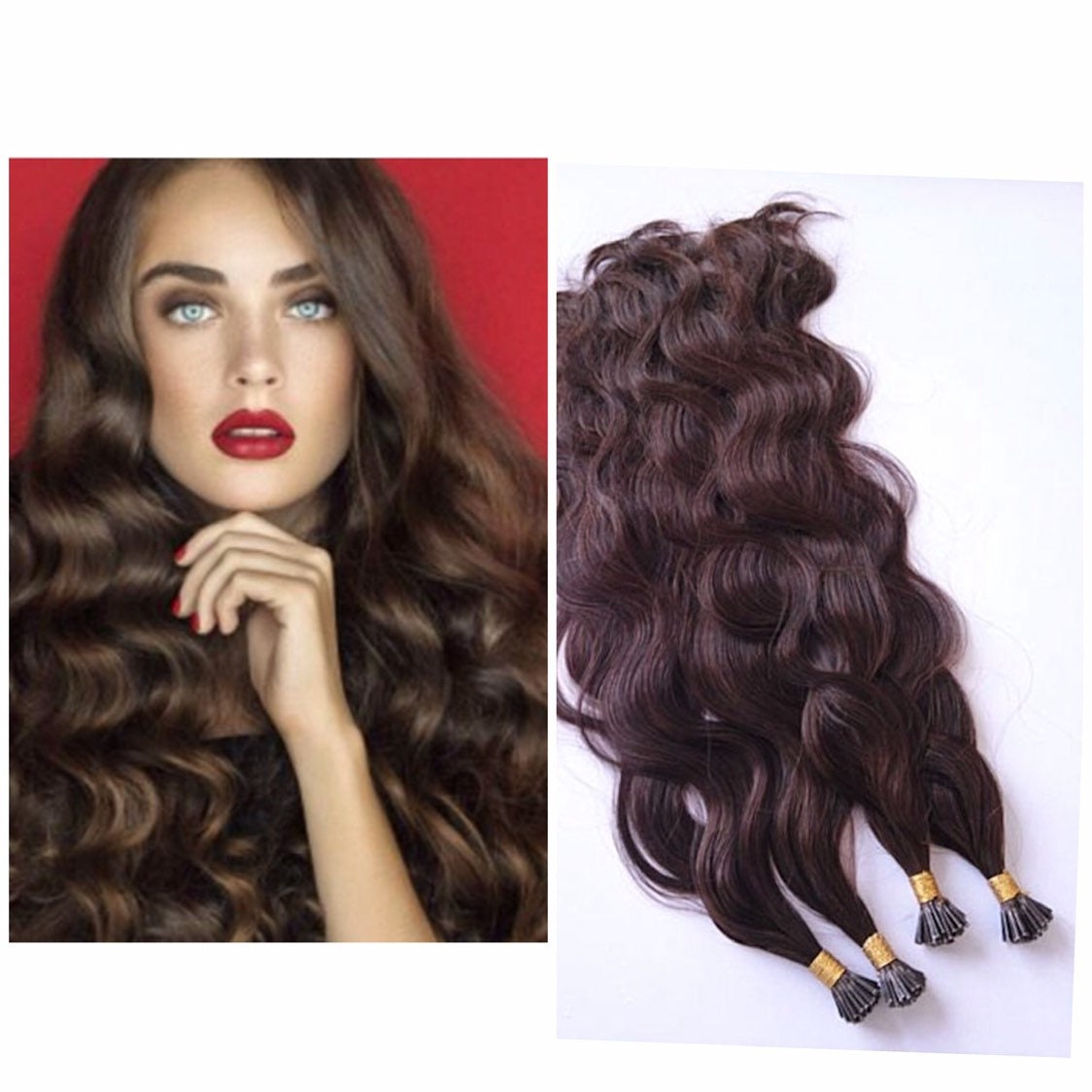 26 I Tip Wavy Human Hair Extensions 100 Human Remy Hair 100