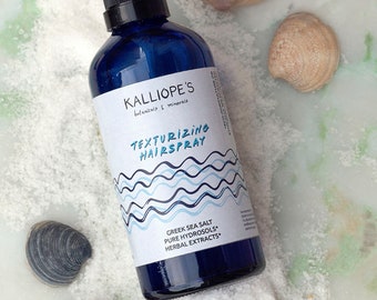 Sea Salt Texturizer Hairspray Organic Zero Waste Saltspray Natural Wavy Beach Hair Styling Volumising Beach Waves Curly Hair Wavy |Kalliopes