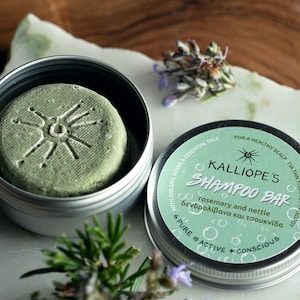 Barra de Shampoo de Urtiga e Alecrim para a Saúde do Couro Cabeludo | Fórmula Orgânica, Herbal e Vegana (Zero Desperdício)