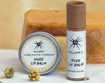 Organic Lip Balm Stick & Jar Zero Waste Chapped Lips All Natural Repair Lip Butter Sustainable Herbal Vegan or Beeswax