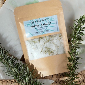 Epsom rosemary bath salts | herbal pain relief | soothing bath soak for muscle aches | athlete post-workout / menstruation period relief