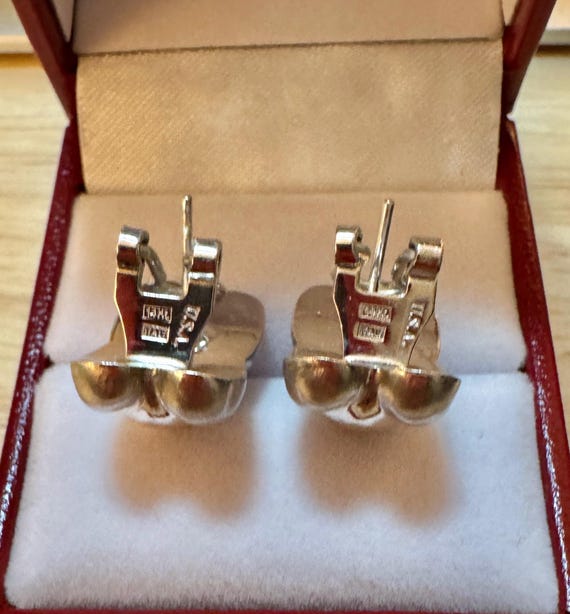 14K Solid White Gold Diamond Solitaire Bezel set … - image 10