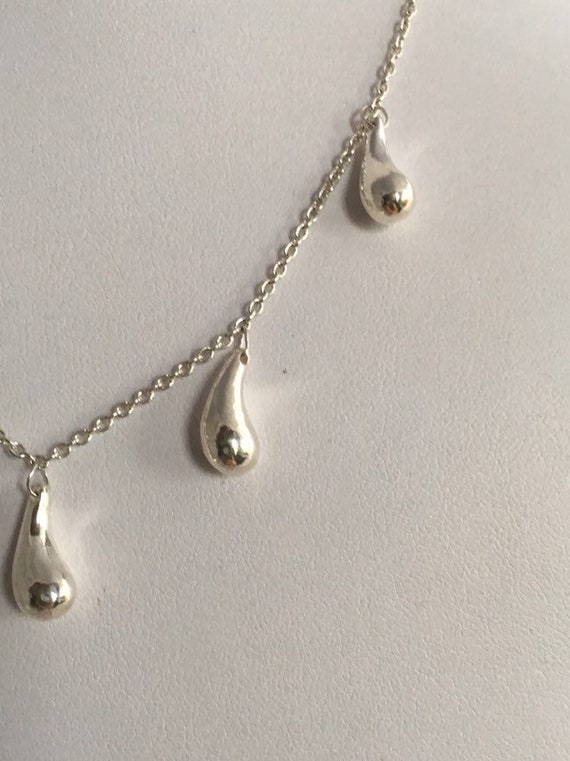Bean Drop Dangles Solid Sterling Silver 5 Station… - image 3