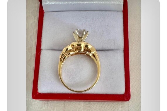 14K Solid Gold Brilliant Cut Simulated Diamond 38… - image 3