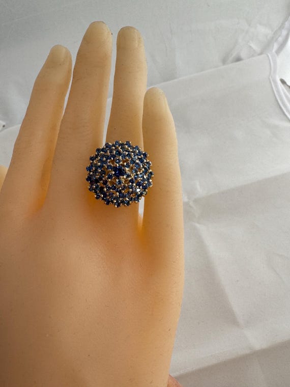 14k Yellow Gold  Statement Ring Ceylon ? Genuine … - image 10