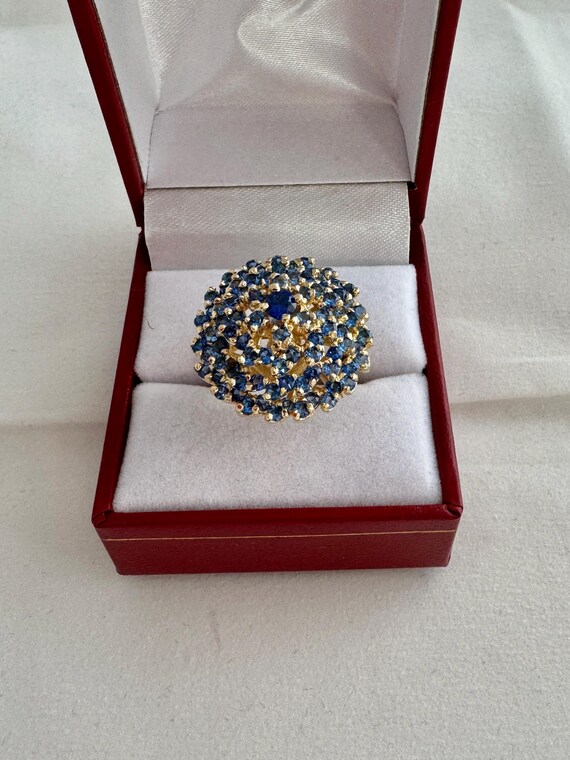 14k Yellow Gold  Statement Ring Ceylon ? Genuine … - image 6