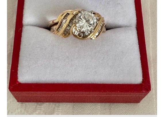 14K Solid Gold Brilliant Cut Simulated Diamond 38… - image 7