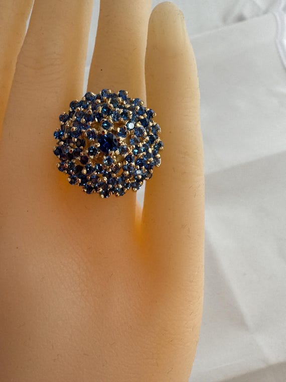 14k Yellow Gold  Statement Ring Ceylon ? Genuine … - image 9