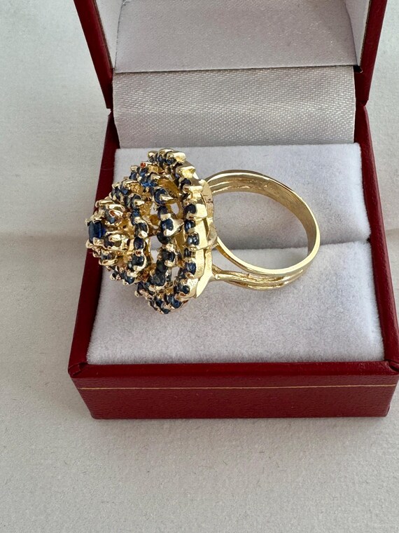 14k Yellow Gold  Statement Ring Ceylon ? Genuine … - image 4