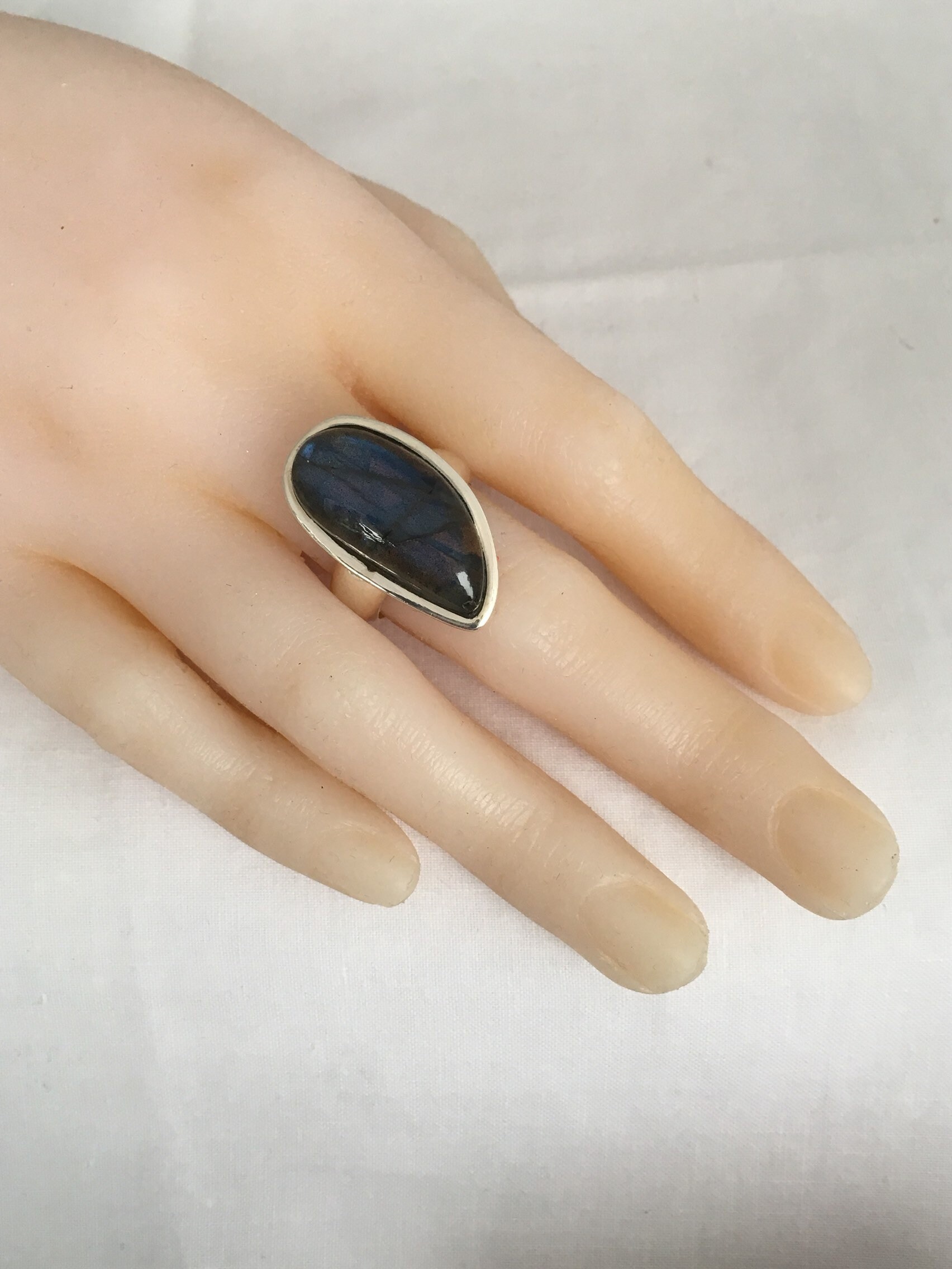 Abstract Labradorite Dome 925 Sterling Silver Statement Ring - Etsy