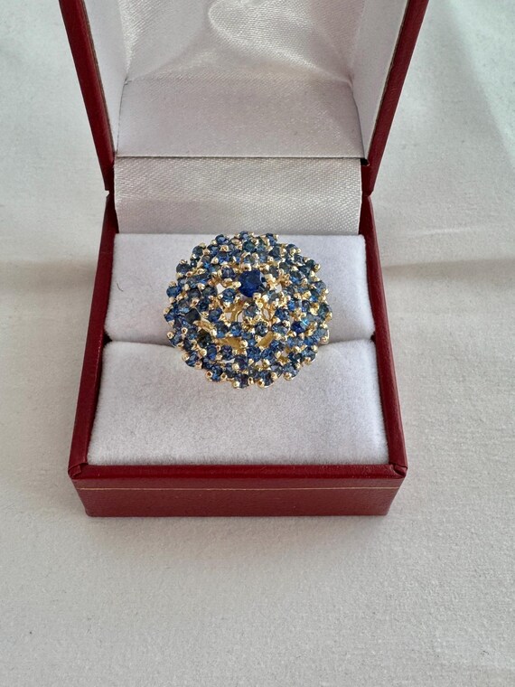 14k Yellow Gold  Statement Ring Ceylon ? Genuine … - image 7