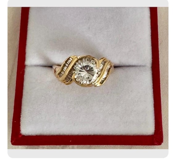 14K Solid Gold Brilliant Cut Simulated Diamond 38… - image 8