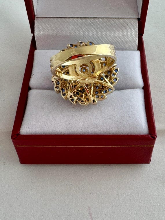 14k Yellow Gold  Statement Ring Ceylon ? Genuine … - image 2