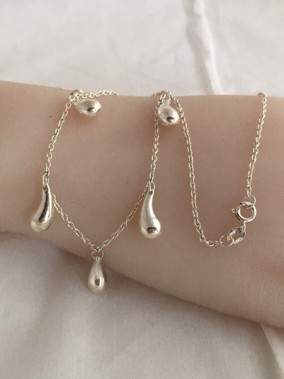 Bean Drop Dangles Solid Sterling Silver 5 Station… - image 4