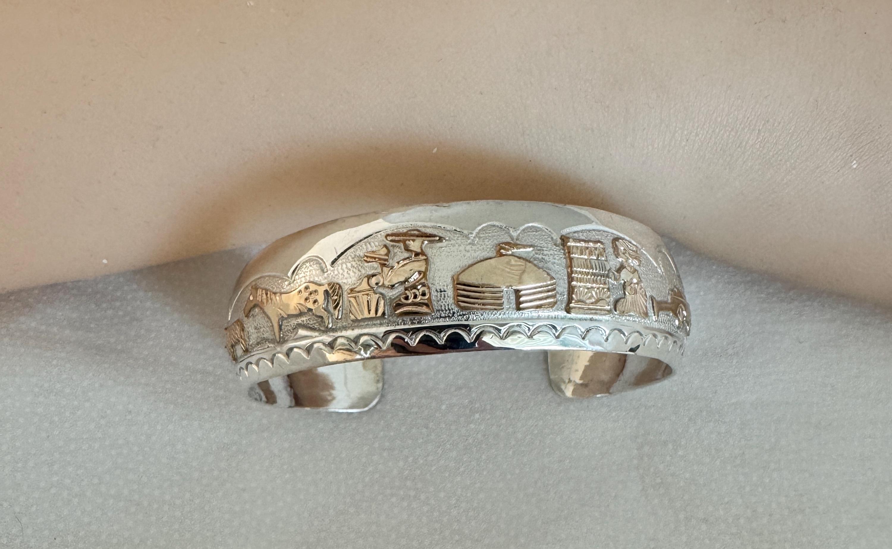 NAVAJO TA BEGAY バングル 12KGF SILVER925 THOMAS TA BEGAY NAVAJO Sterling Silver 6 3/4