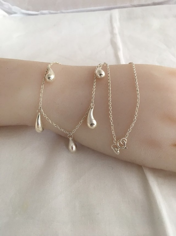 Bean Drop Dangles Solid Sterling Silver 5 Station… - image 6