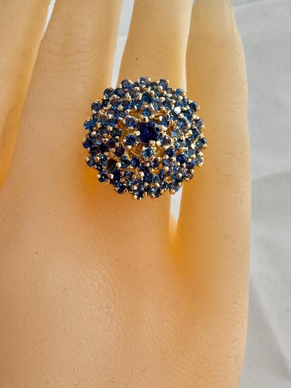 14k Yellow Gold  Statement Ring Ceylon ? Genuine … - image 5