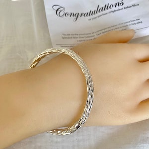 Wheat Diamond Cut Design Lifetime Finish Easy Care Sterling Silver 925 Italian Splendore Collection unworn