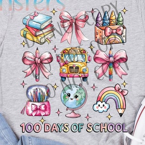 100 Days Of School Transfer, 100 Days DTF, School Transfer, Image Transfer, Heat Press Transfer, 100 Days Of School Teacher, Direct To Film