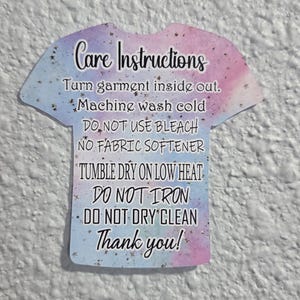 Set of 30 T-Shirt Care Cards, Care Instructions, T-shirt Care Instructions, T-Shirt Washing Instructions, Sublimation Care, DTF Care