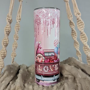 Personalized Valentines Day Gnome Tumbler, Valentines Gnome Design, Gnome Cup, Valentine&#39;s Day Gift, 20oz Tumbler, Gnome Gift, Gift For Her